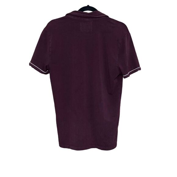 EXPRESS Stretch Moisture Wicking Maroon Short Sleeve Collared Shirt Size M - Picture 2 of 7